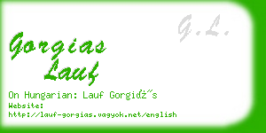 gorgias lauf business card